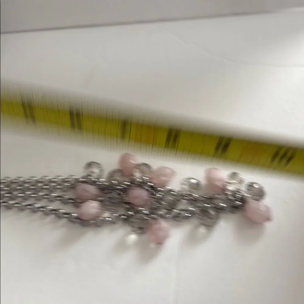 NWT Chico’s Elegant Silver and Pink Beaded Necklace